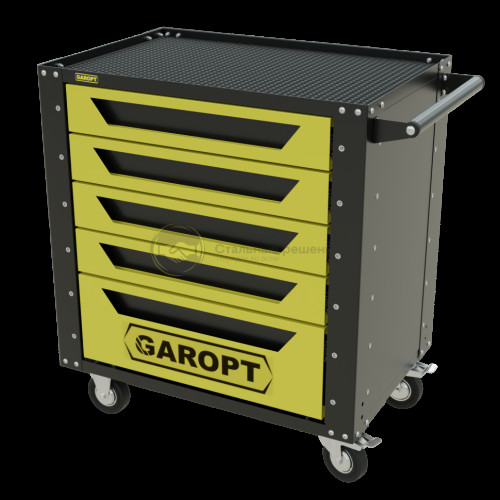 Тележка инструментальная Garopt серия Low-cost 5 ящиков желтая